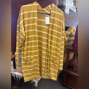 Reborn J Ladies XL Yellow Fuzzy Cardigan